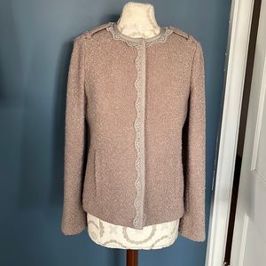 Boucle Jacket w/Lace Trim